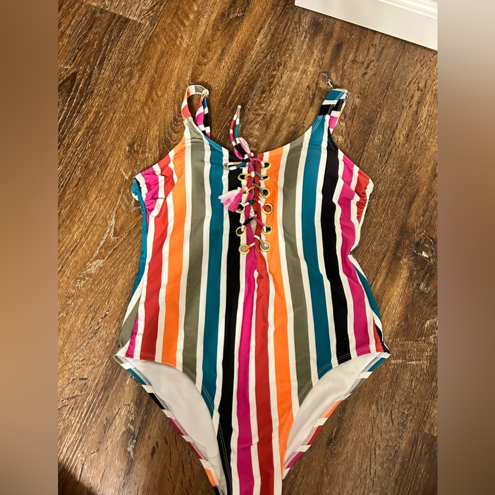 Colorful one piece swim suit